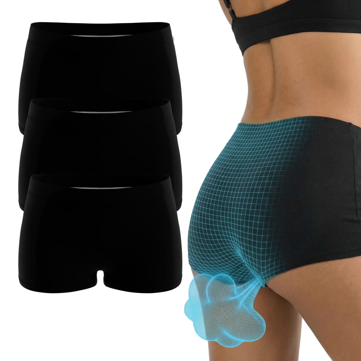 The Threat Level Midnight | Fart Proof Boyshort Underwear 3 Pack - Shinesty
