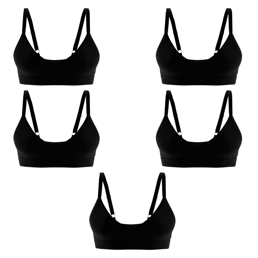 The Threat Level Midnight | Boob Hammock™ Plunge Bralette 5 Pack - Shinesty
