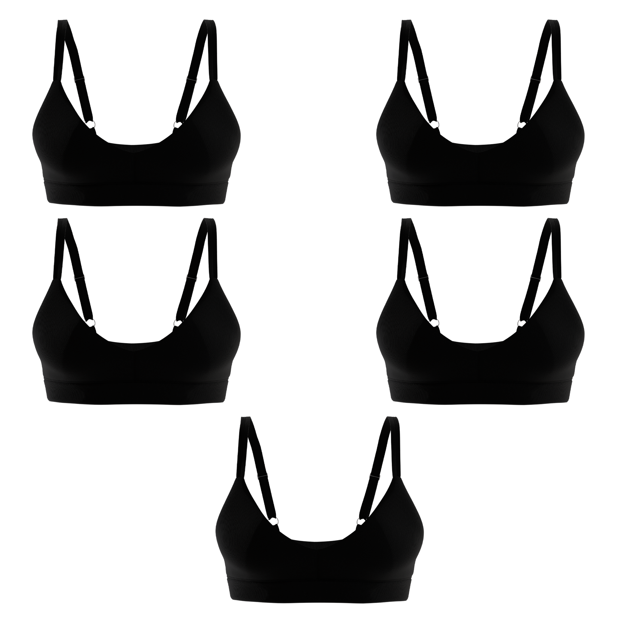 The Threat Level Midnight | Boob Hammock™ Plunge Bralette 5 Pack - Shinesty