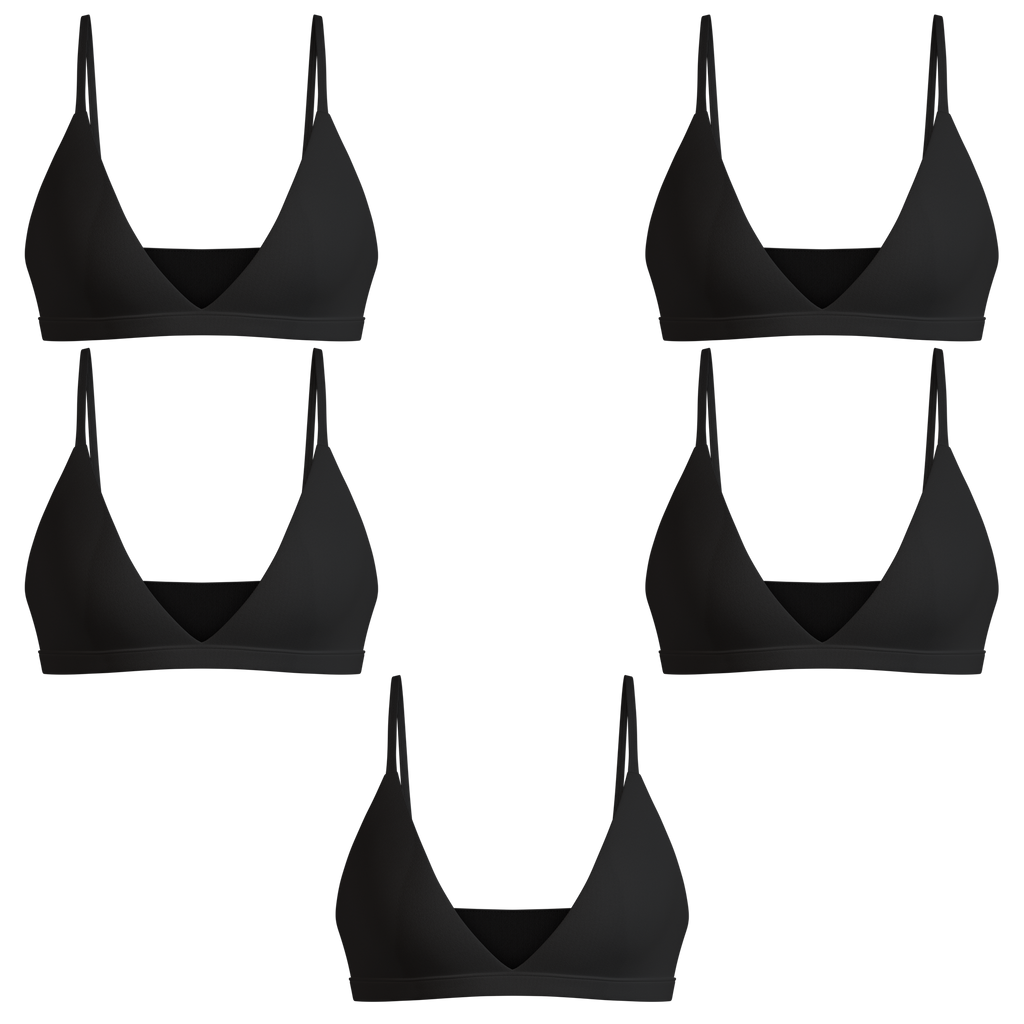 The Threat Level Midnight | Boob Hammock™ Triangle Bralette 5 Pack - Shinesty