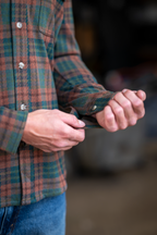 The Afterburn | Rust & Forest Heritage Plaid Chinchilla Soft™ Long Sleeve Stretch Button Up Shirt | Ships October 2026 - Shinesty