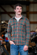 The Afterburn | Rust & Forest Heritage Plaid Chinchilla Soft™ Long Sleeve Stretch Button Up Shirt | Ships October 2026 - Shinesty