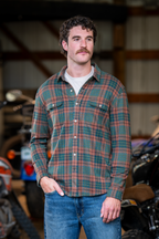The Afterburn | Rust & Forest Heritage Plaid Chinchilla Soft™ Long Sleeve Stretch Button Up Shirt | Ships October 2026 - Shinesty