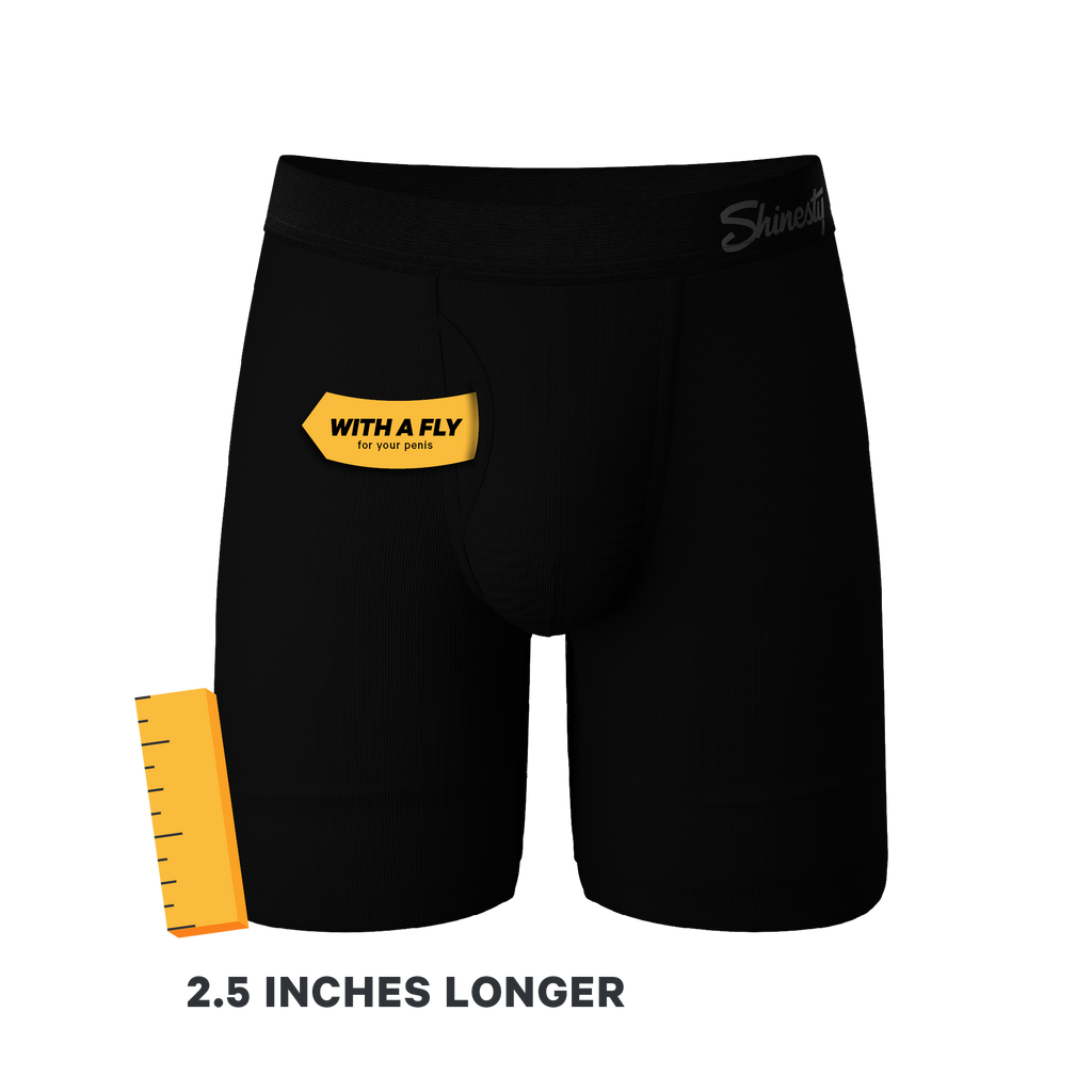 The Ash and Ember | Long Leg Black Ball Hammock® Pouch Underwear With Fly 3 Pack - Shinesty