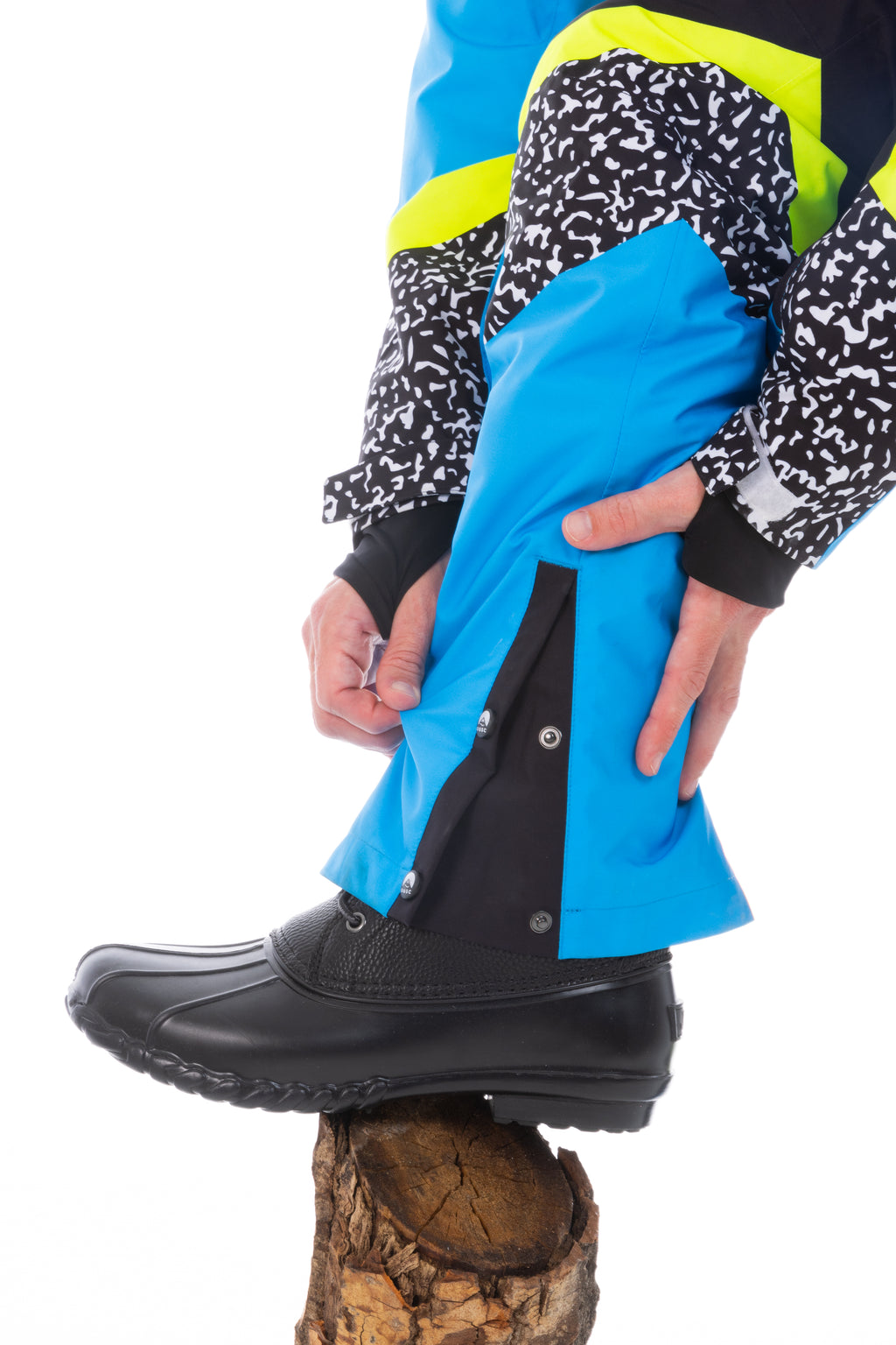 The Black Diamond | Men's Black and Pink Retro One Piece Ski Suit - Shinesty