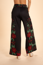 The Centerpiece | Poinsettia Wide Leg Pants - Shinesty