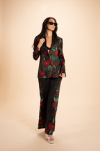 The Centerpiece | Poinsettia Wide Leg Pants - Shinesty