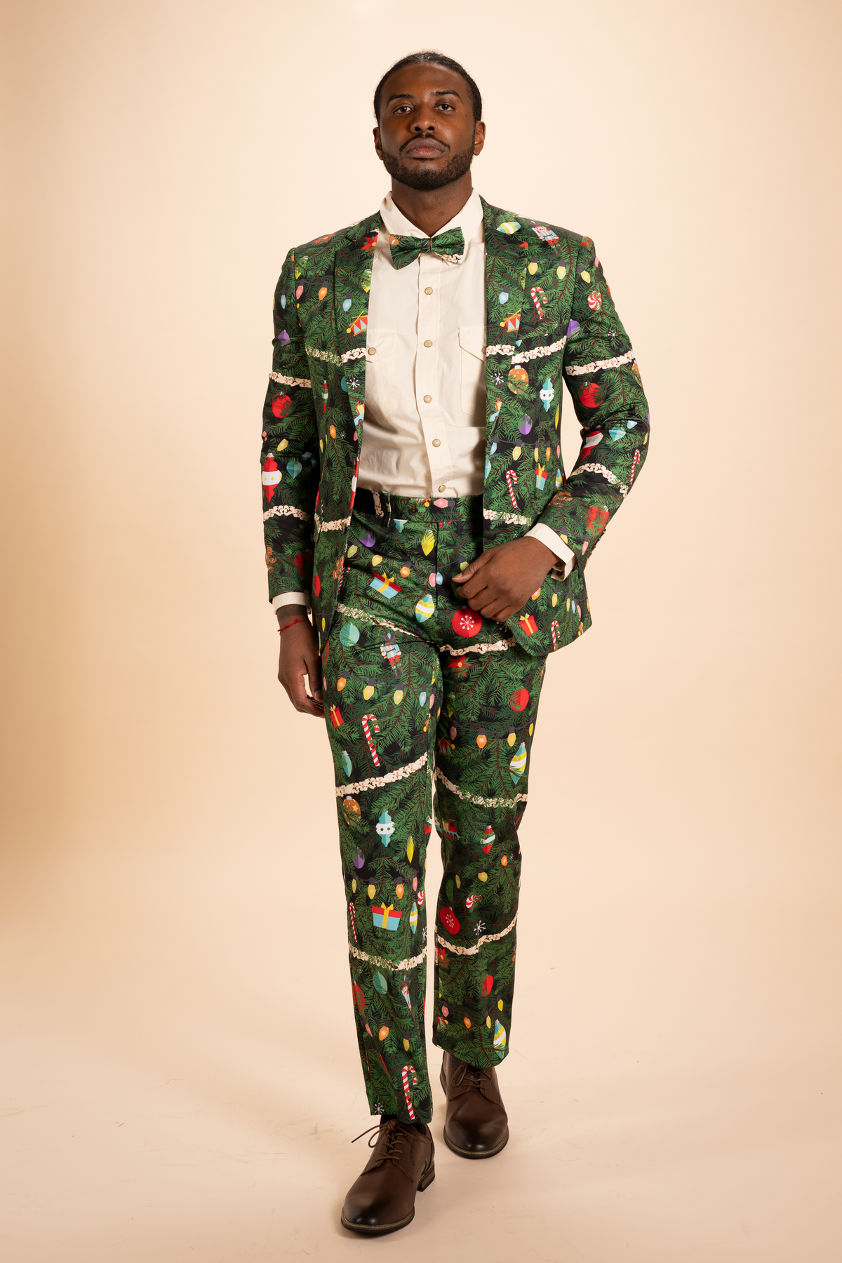 The Christmas Tree Camo | Christmas Tree Print Men's Novelty Suit - Shinesty
