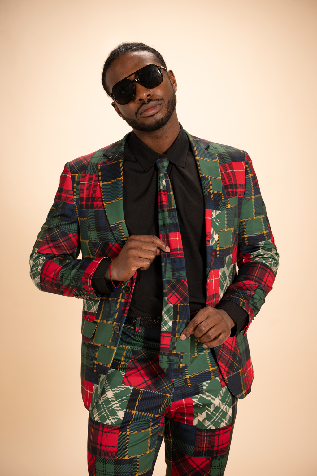 The Clash Of The Tartans | Tartan Patchwork Plaid Men's Printed Party Tie - Shinesty