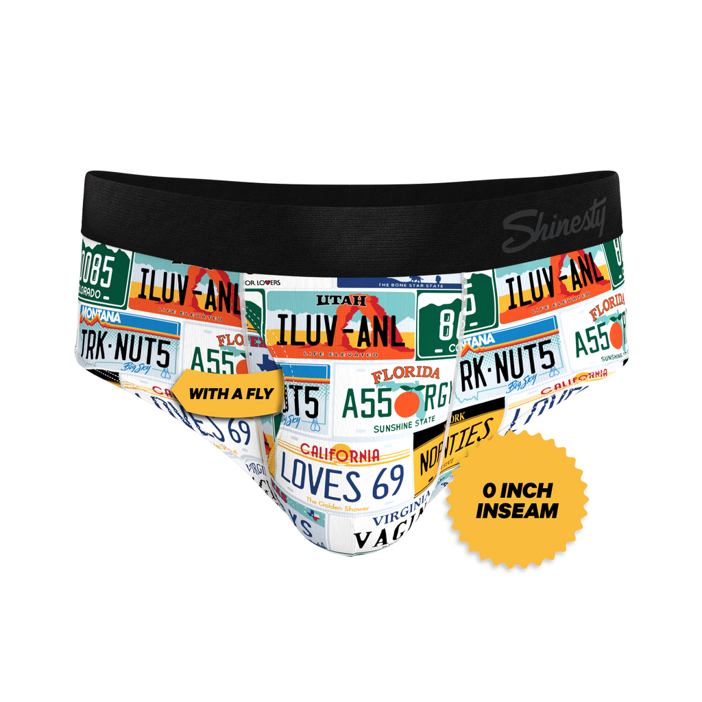 The DMV Catastrophe | License Plates Ball Hammock® Pouch Underwear Briefs - Shinesty