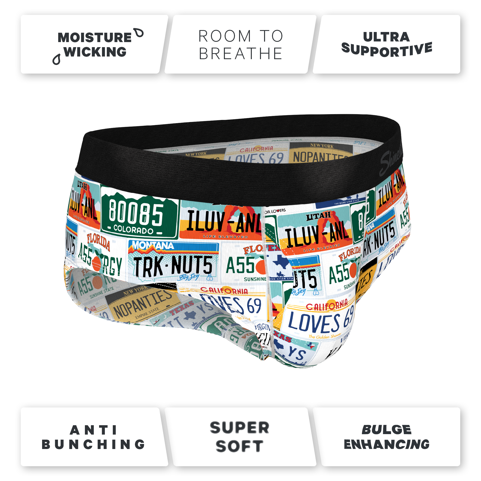 The DMV Catastrophe | License Plates Ball Hammock® Pouch Underwear Briefs - Shinesty