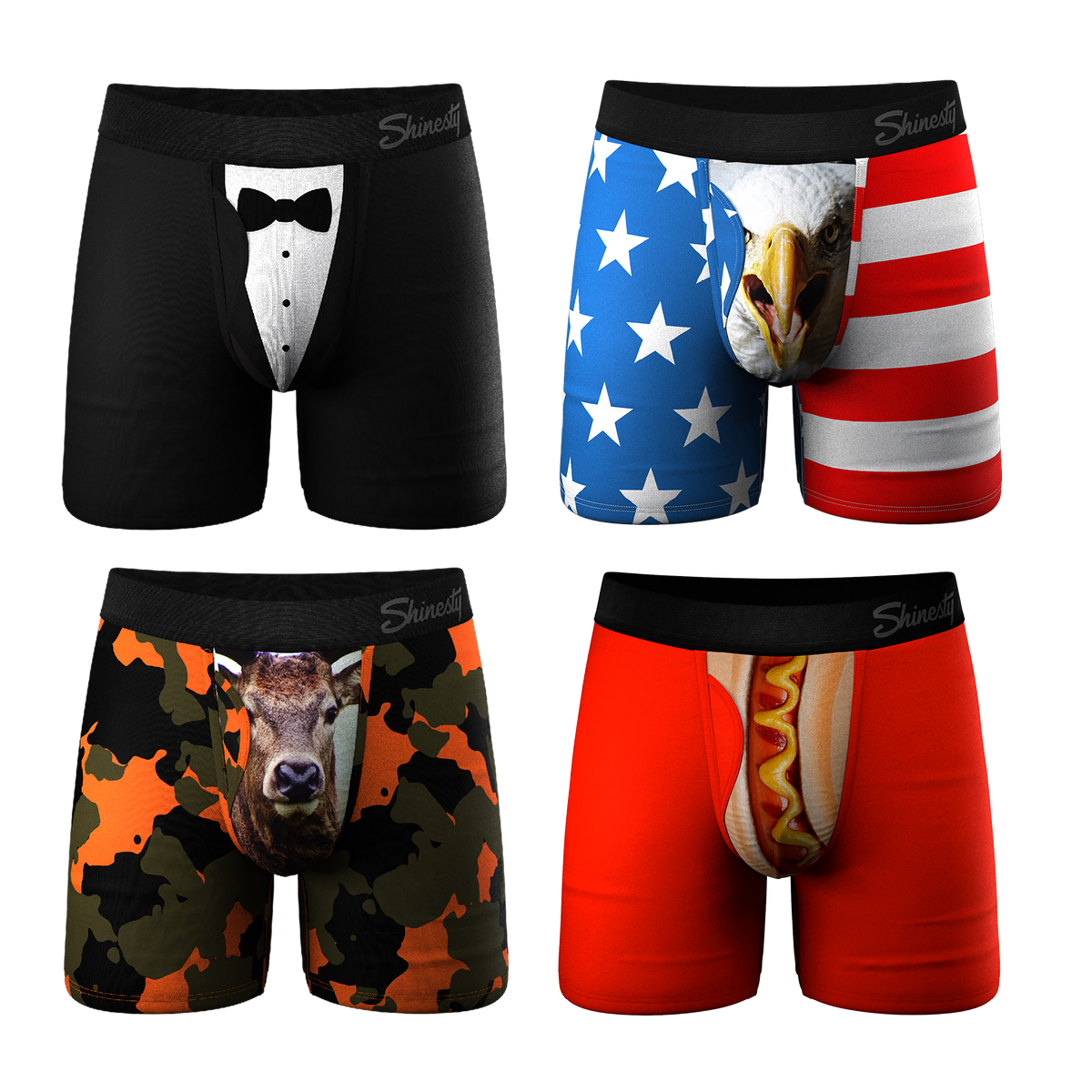 The Gentlemans Choice | Best Sellers Ball Hammock® Pouch Underwear With Fly 4 Pack - Shinesty