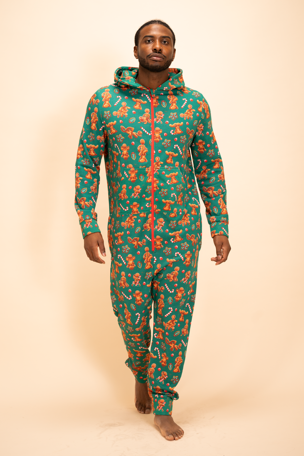 The Ginger Rail | Gingerbread Sexy Terry™ Men's Lounge Onesie - Shinesty