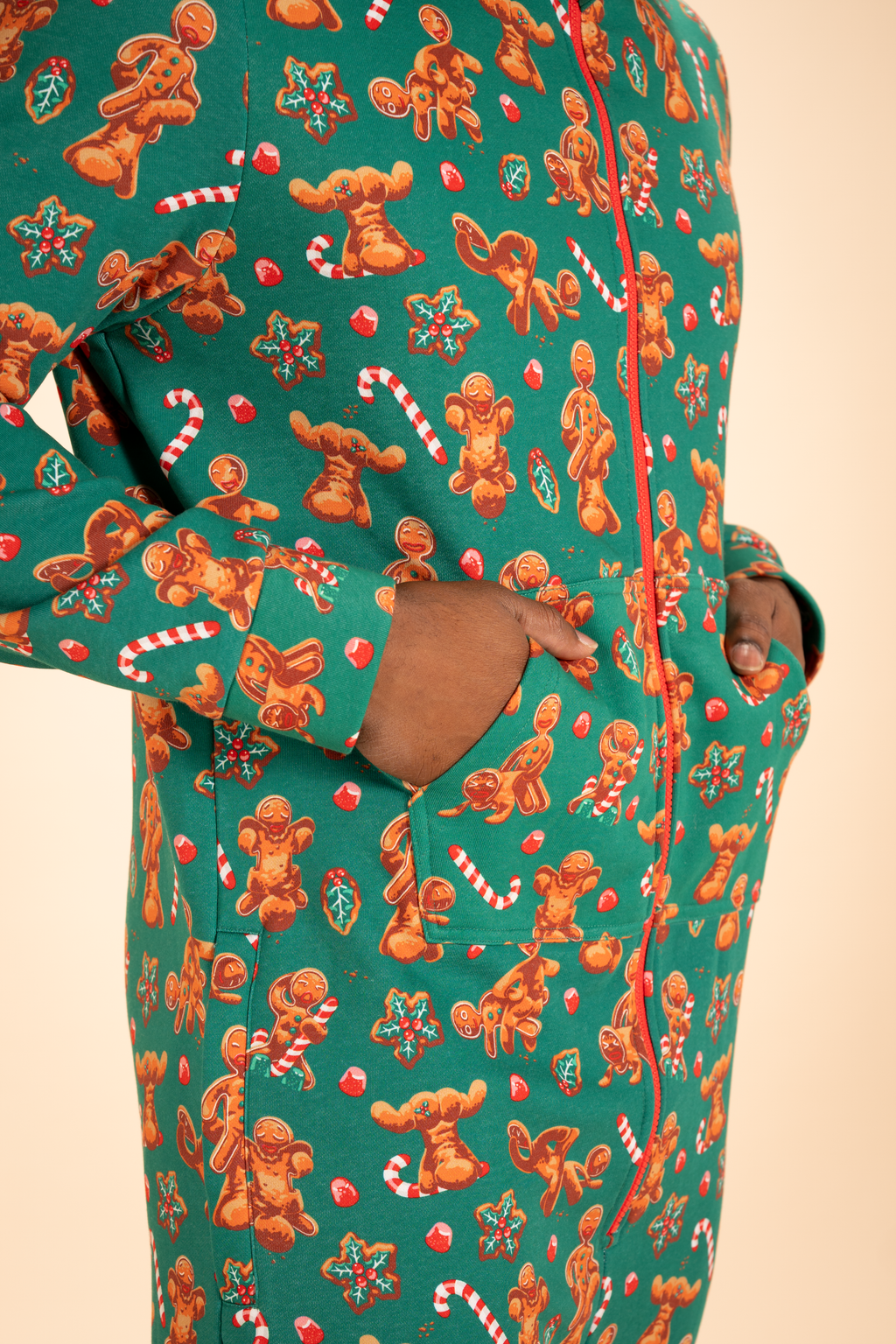 The Ginger Rail | Gingerbread Sexy Terry™ Men's Lounge Onesie - Shinesty