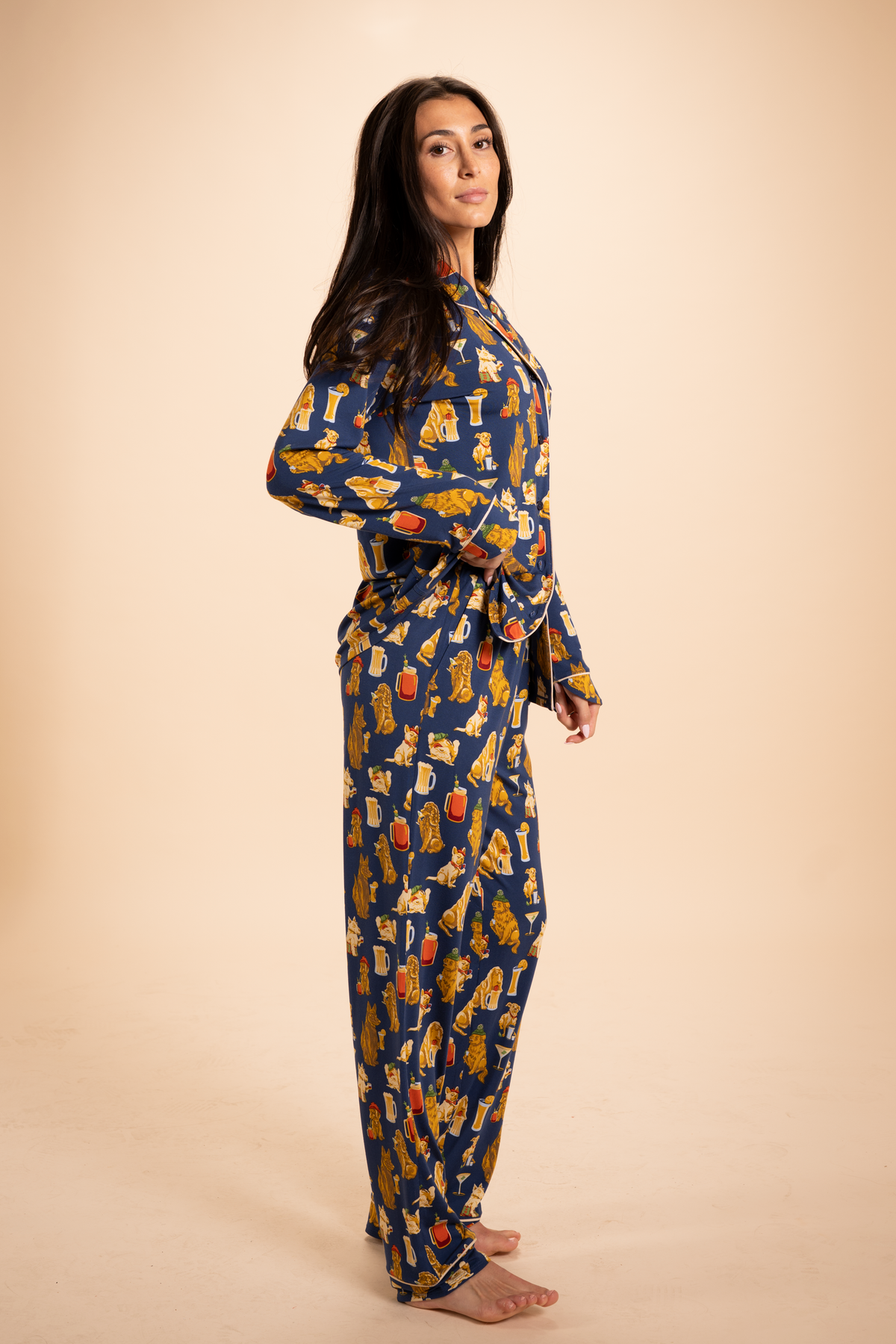 The Hair Of The Dog | Dogs & Drinks SleepDeep™ Women’s Long Sleeve Pajama Set - Shinesty