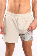 The Lieutenant | Khaki and Camo Ball Hammock® 5 Inch Athletic Shorts - Shinesty