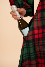 The Lincoln Log Love Daddy/Lady | Women's Green Plaid Christmas Long Sleeve Dress - Shinesty