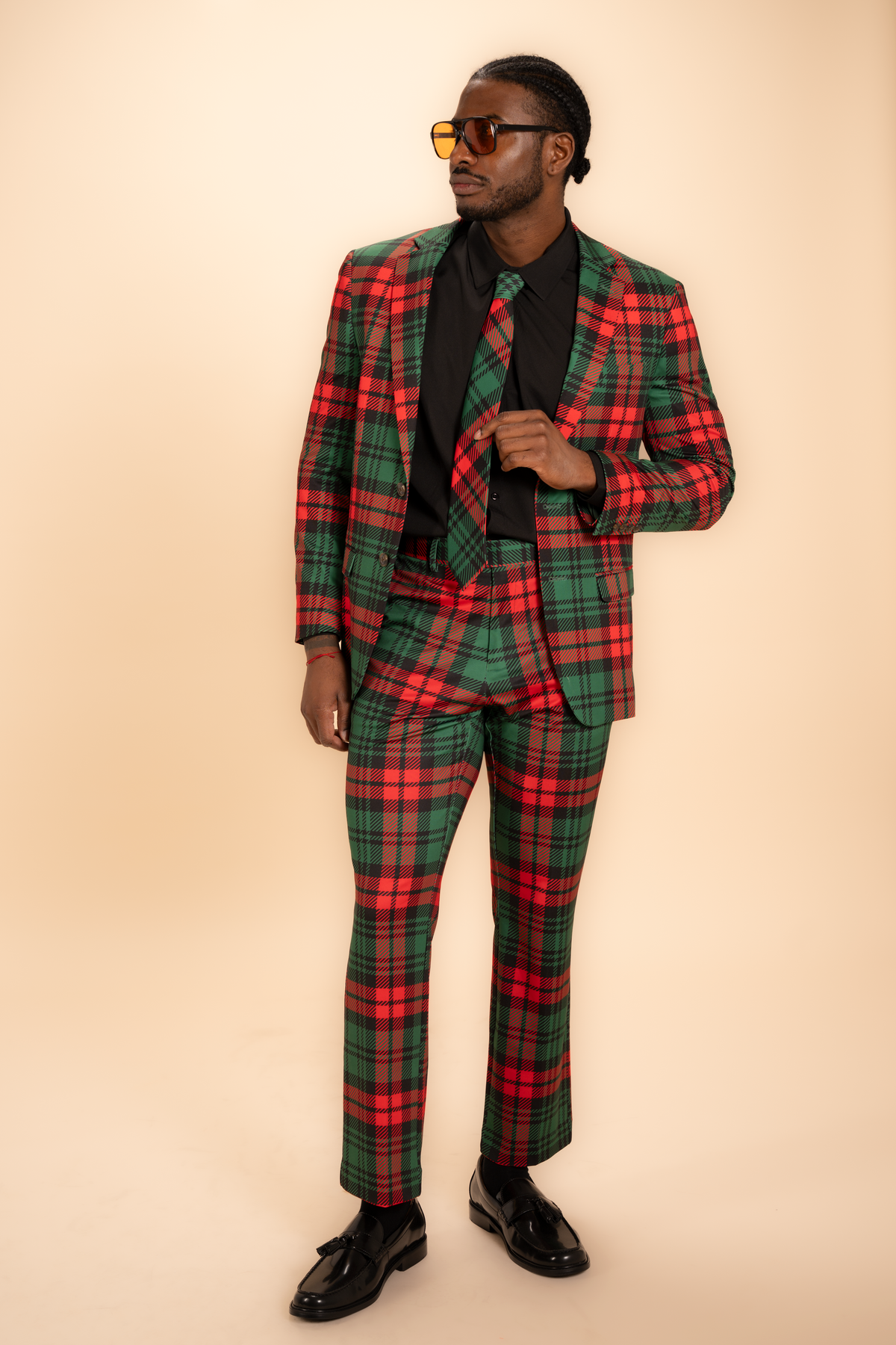 The Lincoln Log Love Daddy/Lady | Men's Green Plaid Christmas Men's Novelty Suit - Shinesty