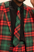 The Lincoln Log Love Daddy/Lady | Men's Green Plaid Christmas Men's Printed Party Tie - Shinesty