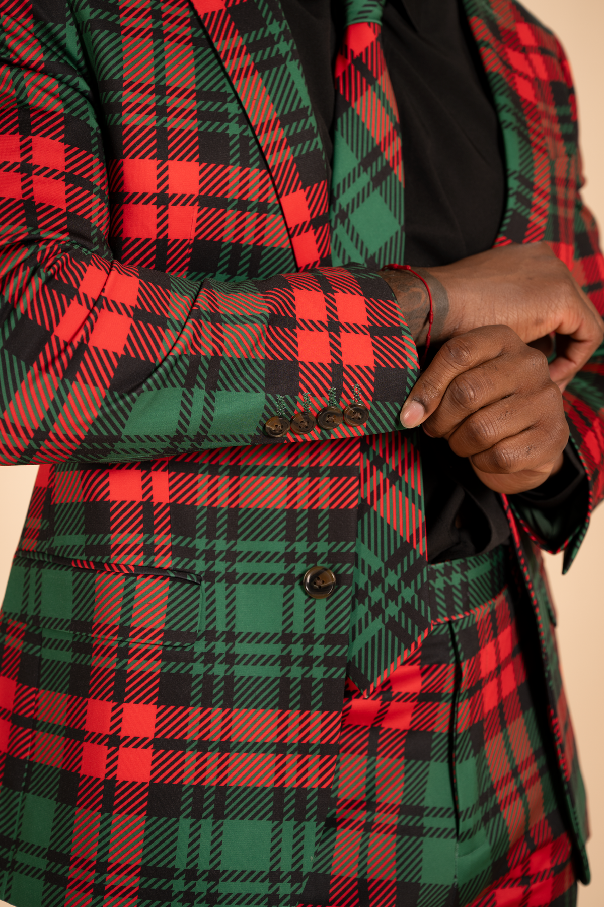 The Lincoln Log Love Daddy/Lady | Men's Green Plaid Christmas Men's Novelty Suit - Shinesty