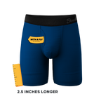 The Package Deal | Long Leg Navy Blue Ball Hammock® Pouch Underwear With Fly 3 Pack - Shinesty