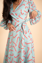 The Peppermint Pimp Canes | Candy Cane Long Sleeve Dress - Shinesty