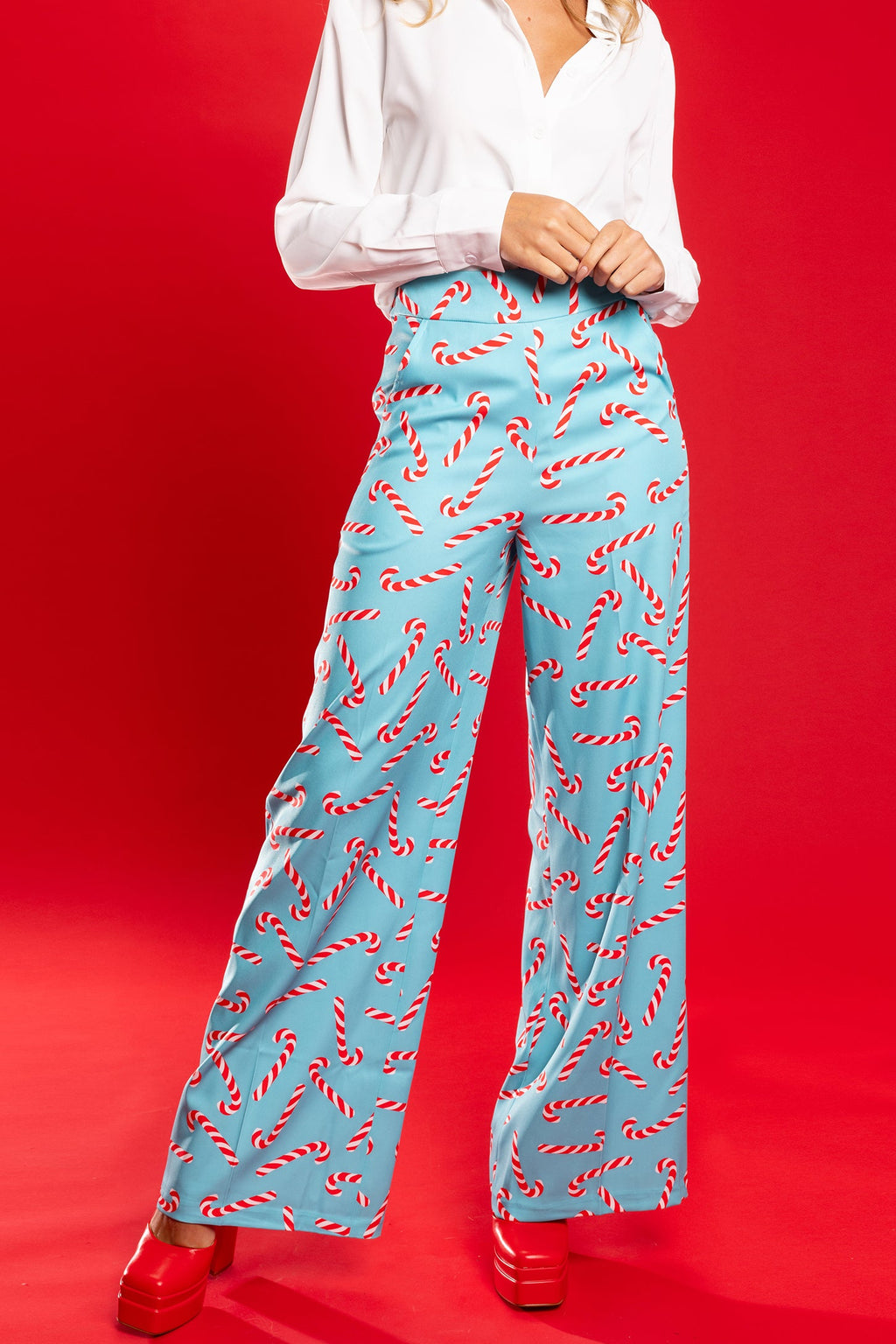 The Peppermint Pimp Canes | Candy Cane Women's Suit Pants - Shinesty