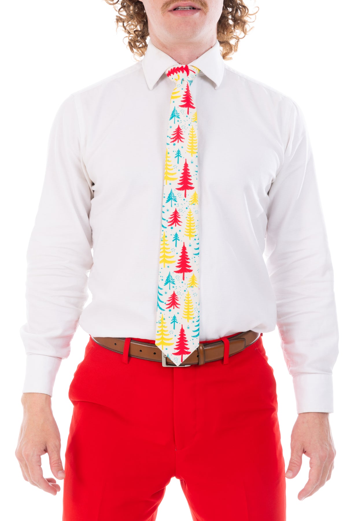 The Pine Tree Playboy | Retro Christmas Trees Tie - Shinesty