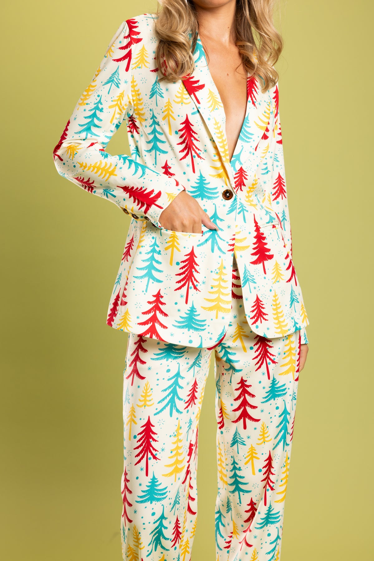 The Pine Tree Playgirl | Retro Christmas Trees Women's Suit - Shinesty