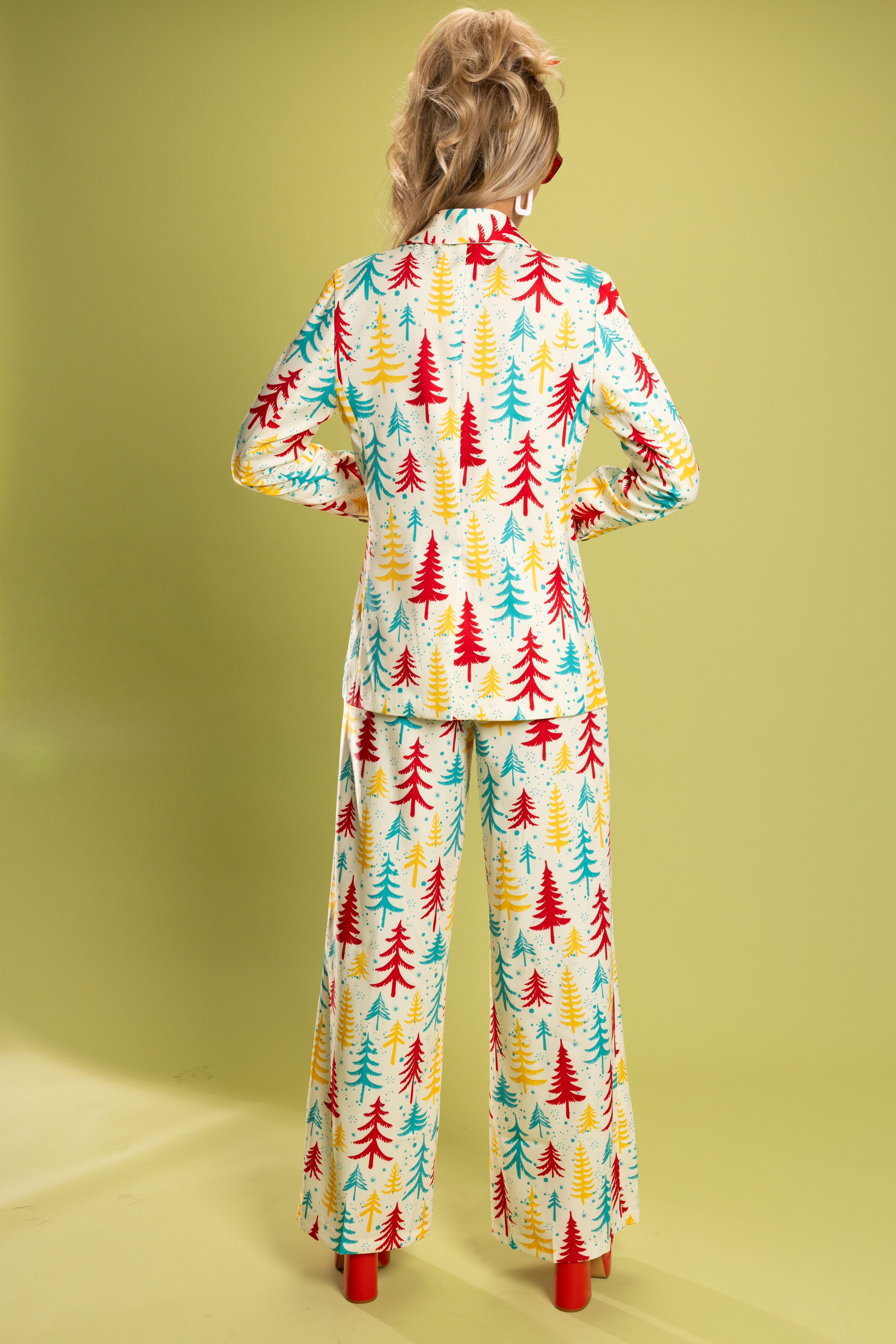 The Pine Tree Playgirl | Retro Christmas Trees Women's Suit - Shinesty
