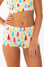 The Pine Tree Playgirl | Retro Christmas Trees Modal Boyshort Underwear - Shinesty