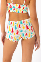 The Pine Tree Playgirl | Retro Christmas Trees Modal Boyshort Underwear - Shinesty