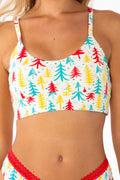 The Pine Tree Playgirl | Retro Christmas Trees Boob Hammock™ Scoop Bralette - Shinesty