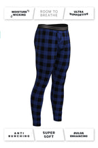 The Precious Plums | Blue Plaid Ball Hammock® Long Johns - Shinesty