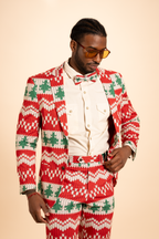 The Red Ryder | Fair Isle Knit Print Men's Printed Bow Tie - Shinesty