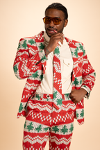 The Red Ryder | Fair Isle Knit Print Men's Printed Party Tie - Shinesty
