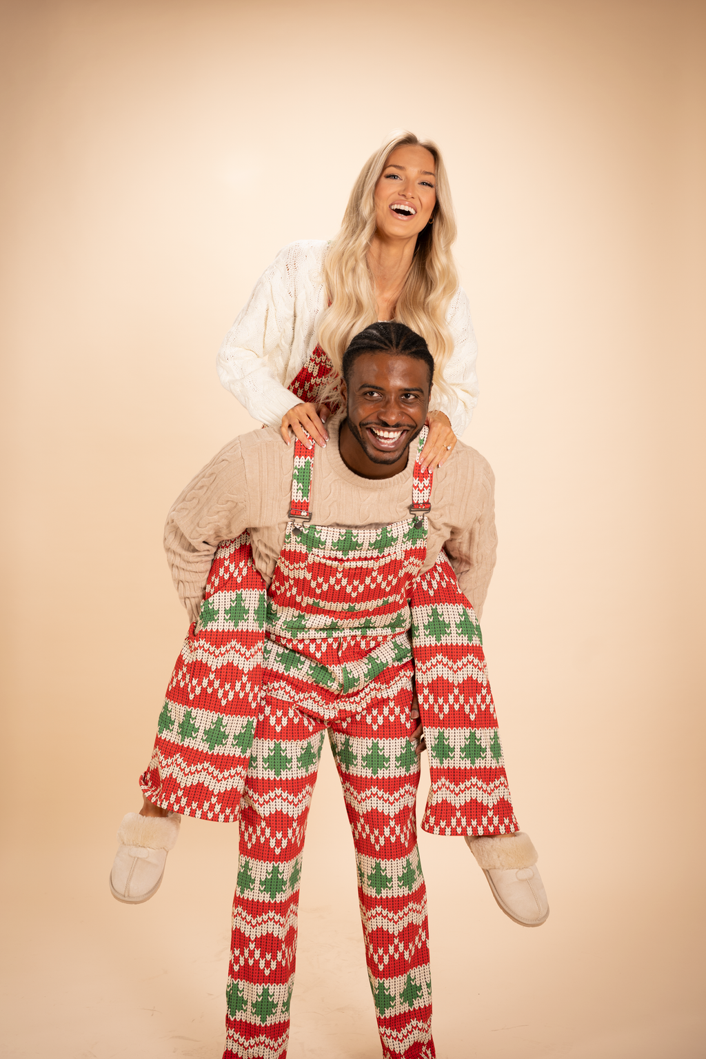 The Red Ryder | Fair Isle Knit Print Men's Straight Leg Pajamarall - Shinesty