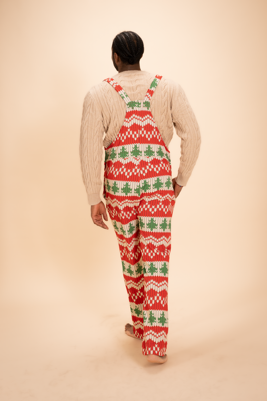 The Red Ryder | Fair Isle Knit Print Men's Straight Leg Pajamarall - Shinesty