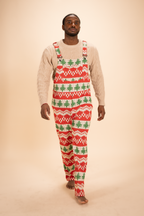 The Red Ryder | Fair Isle Knit Print Men's Straight Leg Pajamarall - Shinesty
