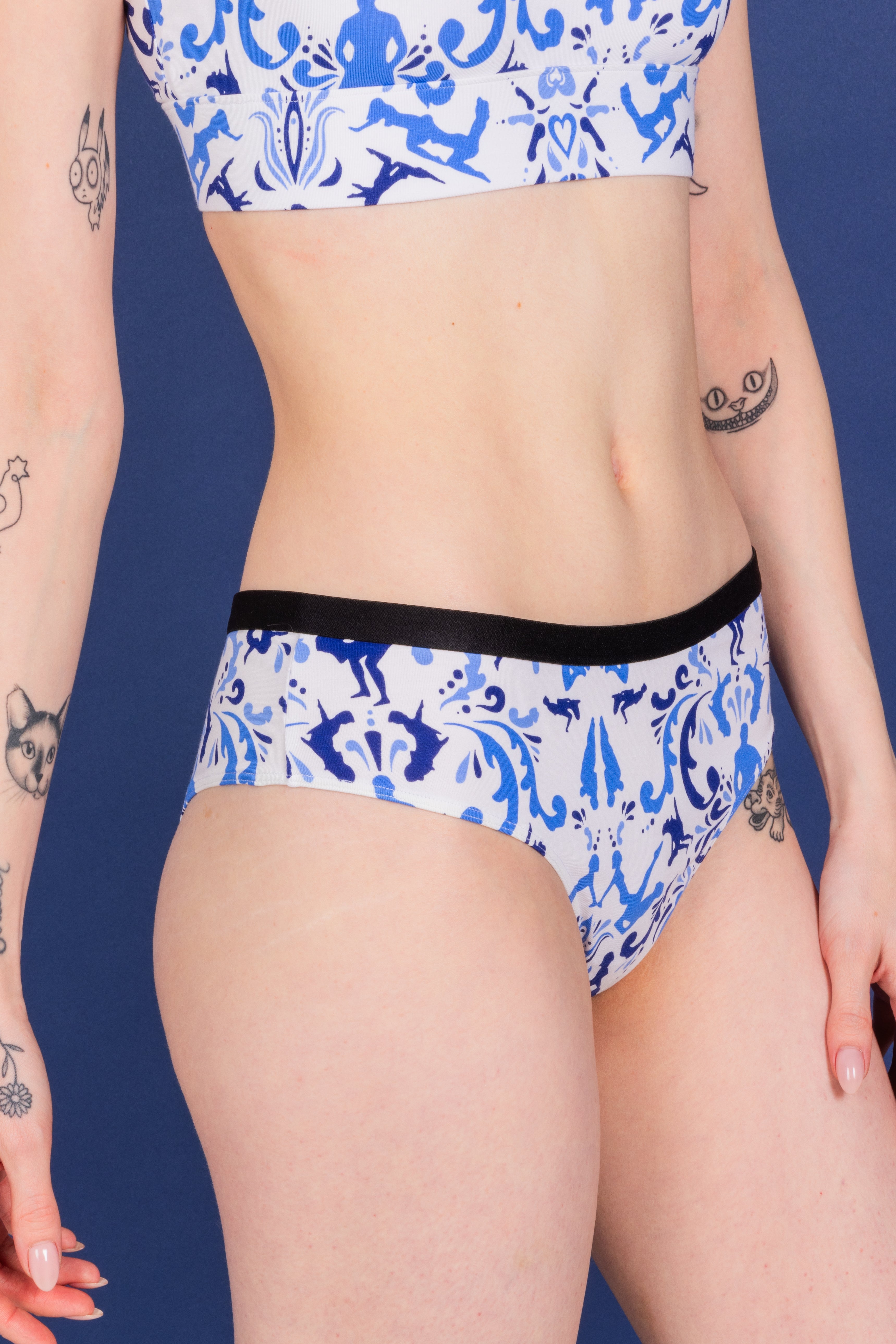 The Risqué Rorschach  | Blue Willow Cheeky Underwear - Shinesty