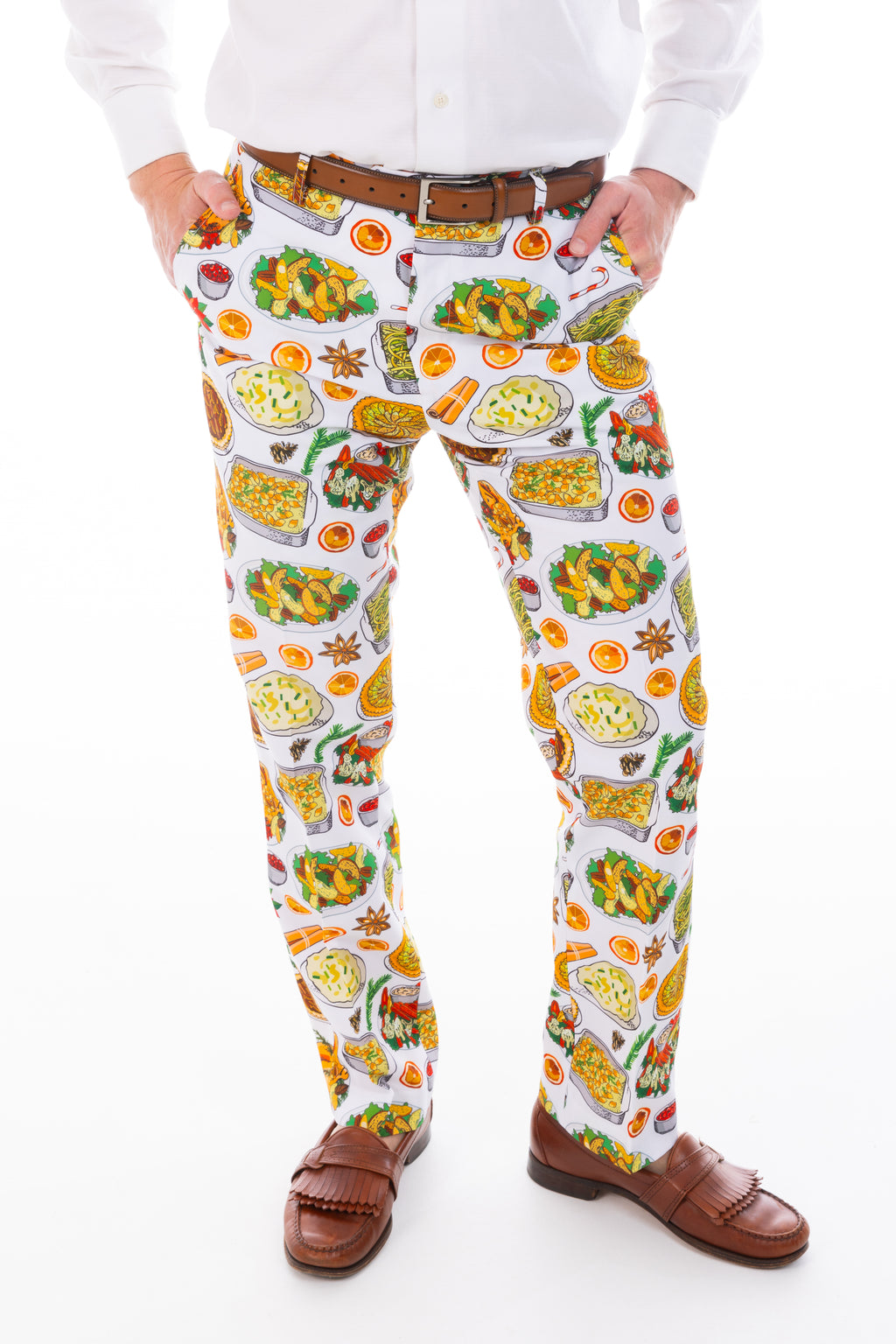 The Spread | White Thanksgiving Suit Pants - Shinesty