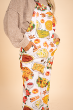 The Spread | White Thanksgiving Women's Wide Leg Pajamarall - Shinesty
