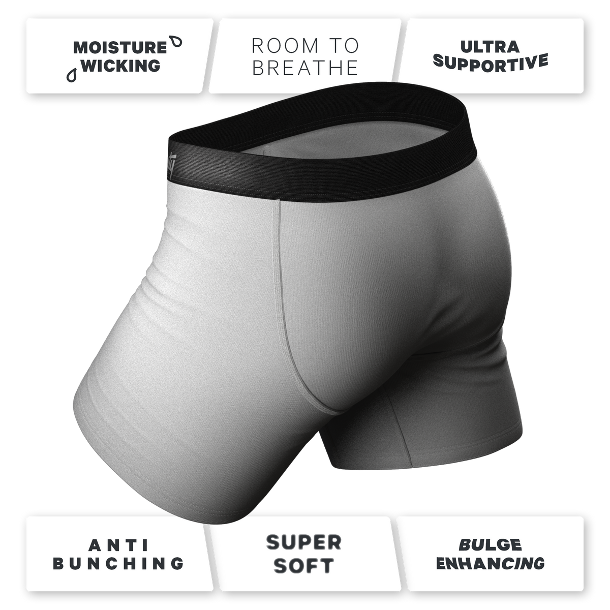 The Stormy Sky | Grey Ball Hammock® Pouch Underwear With Fly 5 Pack - Shinesty