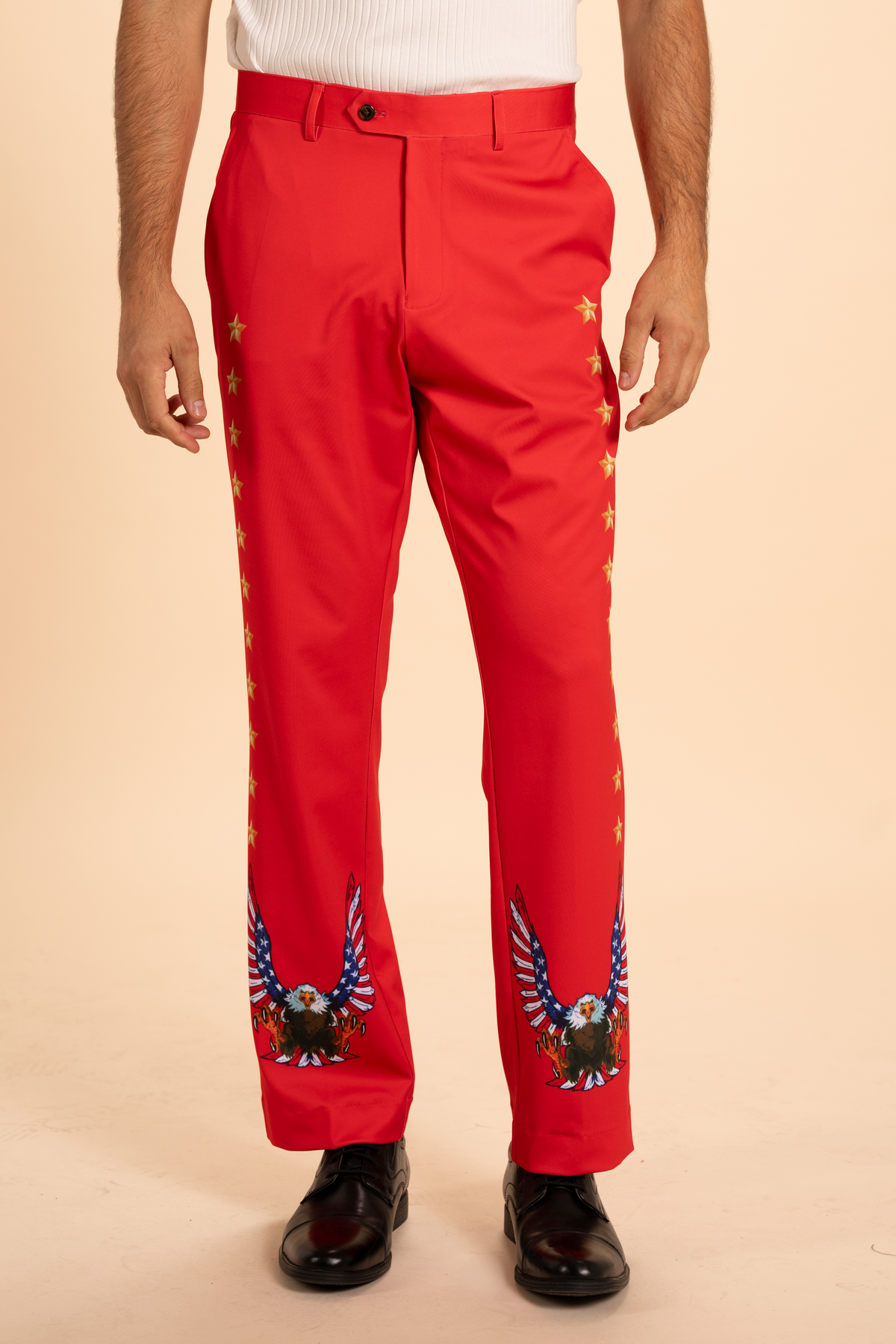 The Sunday Best | Red USA Men's Printed Suit Pants - Shinesty