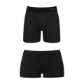 The Threat Level Midnight | Black Boyshort and Ball Hammock® Boxer Matching Couples Underwear Pack - Shinesty