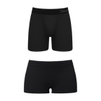 The Threat Level Midnight | Black Boyshort and Ball Hammock® Boxer Matching Couples Underwear Pack - Shinesty