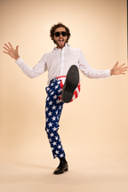 The Tommy J | American Flag Men's Printed Suit Pants - Shinesty