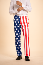 The Tommy J | American Flag Men's Printed Suit Pants - Shinesty