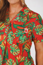 The Wiener In Paradise | Shinesty X Wienerschnitzel Tropical Button Down Short Pajama Set - Shinesty