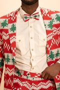 The Red Ryder | Fair Isle Knit Print Men's Printed Bow Tie - Shinesty